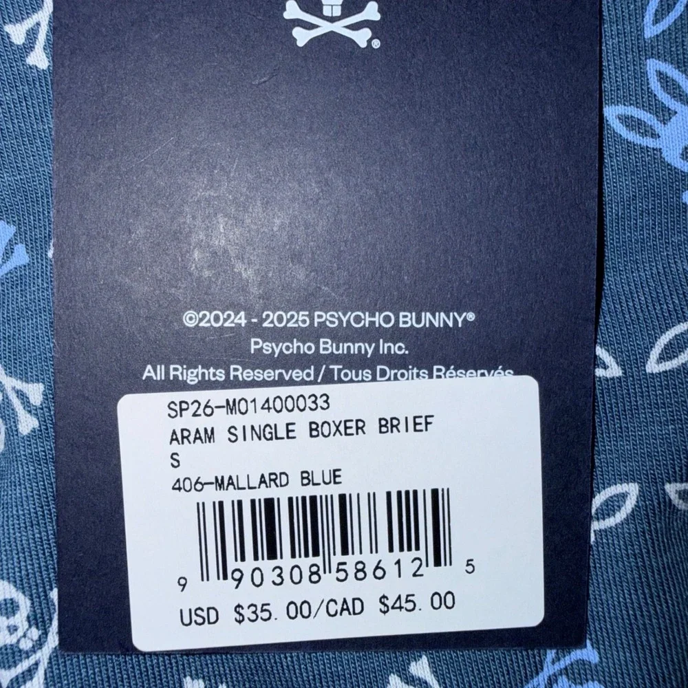 Psycho Bunny Mens Small 2 Pair Boxer Brief NWT